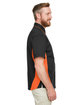 Harriton Men's Tall Flash IL Colorblock Short Sleeve Shirt black/ tm orange ModelSide