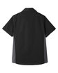 Harriton Ladies' Flash IL Colorblock Short Sleeve Shirt black/ dk charcl FlatBack