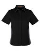 Harriton Ladies' Flash IL Colorblock Short Sleeve Shirt black/ dk charcl OFFront