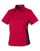 Harriton Ladies' Flash IL Colorblock Short Sleeve Shirt red/ black OFQrt