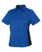 Harriton Ladies' Flash IL Colorblock Short Sleeve Shirt tr royal/ black OFQrt