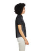 Harriton Ladies' Flash IL Colorblock Short Sleeve Shirt black/ dk charcl ModelSide