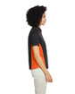 Harriton Ladies' Flash IL Colorblock Short Sleeve Shirt black/ tm orange ModelSide