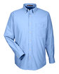 Harriton Men's Long-Sleeve Oxford with Stain-Release light blue OFFront