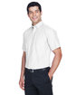 Harriton Men's Short-Sleeve Oxford with Stain-Release white ModelQrt