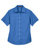 Harriton Ladies' Short-Sleeve Oxford with Stain-Release FRENCH BLUE FlatFront