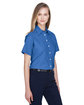 Harriton Ladies' Short-Sleeve Oxford with Stain-Release FRENCH BLUE ModelQrt
