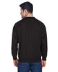 Harriton Adult Microfiber Wind Shirt BLACK/ WHITE ModelBack