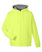 Harriton Men's ClimaBloc Lined Heavyweight Hooded Sweatshirt safety yellow OFFront