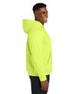 Harriton Men's ClimaBloc Lined Heavyweight Hooded Sweatshirt safety yellow ModelSide