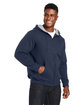 Harriton Men's Tall ClimaBloc Lined Heavyweight Hooded Sweatshirt dark navy ModelQrt