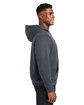 Harriton Men's Tall ClimaBloc Lined Heavyweight Hooded Sweatshirt dark charcoal ModelSide