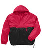 Harriton Adult Packable Nylon Jacket RED/ BLACK OFFront