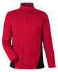 Harriton Men's Flash Snag Protection Plus IL Colorblock Quarter-Zip red/ black OFFront