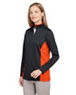 Harriton Ladies' Flash Snag Protection Plus IL Colorblock Quarter-Zip black/ team orng ModelQrt