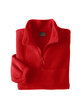 Harriton Adult Quarter-Zip Fleece Pullover red OFFront