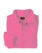 Harriton Ladies' 8 oz. Full-Zip Fleece charity pink OFFront