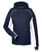 Nautica Ladies' Nautical Mile Puffer Packable Jacket nt nvy/ antq wht OFFront