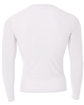 A4 Adult Polyester Spandex Long Sleeve Compression T-Shirt white ModelBack