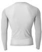 A4 Adult Polyester Spandex Long Sleeve Compression T-Shirt silver ModelBack