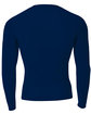 A4 Adult Polyester Spandex Long Sleeve Compression T-Shirt navy ModelBack