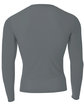A4 Adult Polyester Spandex Long Sleeve Compression T-Shirt graphite ModelBack