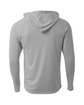 A4 Men's Cooling Performance Long-Sleeve Hooded T-shirt silver ModelBack