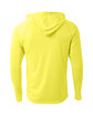 A4 Men's Cooling Performance Long-Sleeve Hooded T-shirt safety yellow ModelBack