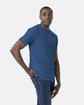 Next Level Apparel Unisex CVC Crewneck T-Shirt heather cool blu ModelSide