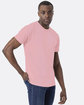 Next Level Apparel Unisex CVC Crewneck T-Shirt heather lt pink ModelSide