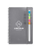 Prime Line Semester Spiral Notebook With Sticky Flags gray DecoFront