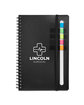 Prime Line Semester Spiral Notebook With Sticky Flags black DecoFront