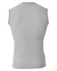 A4 Youth Sleeveless Compression Muscle T-Shirt silver ModelBack