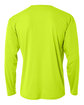 A4 Youth Long Sleeve Cooling Performance Crew Shirt lime ModelBack