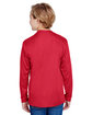 A4 Youth Long Sleeve Cooling Performance Crew Shirt scarlet ModelBack