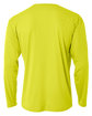 A4 Youth Long Sleeve Cooling Performance Crew Shirt safety yellow ModelBack