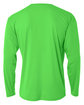 A4 Youth Long Sleeve Cooling Performance Crew Shirt safety green ModelBack