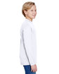 A4 Youth Long Sleeve Cooling Performance Crew Shirt WHITE ModelSide