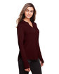 North End Ladies' JAQ Snap-Up Stretch Performance Pullover burgundy ModelQrt
