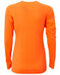 A4 Ladies' Long-Sleeve Softek V-Neck T-Shirt safety orange ModelBack