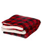 Prime Line Micro Mink Sherpa Blanket black/ red ModelQrt