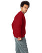 Hanes Unisex Ecosmart® 50/50 Crewneck Sweatshirt RED PEPPER HTHR ModelSide