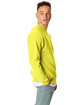 Hanes Unisex Ecosmart® 50/50 Crewneck Sweatshirt SAFETY GREEN ModelSide