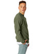 Hanes Unisex Ecosmart® 50/50 Crewneck Sweatshirt fatigue green ModelSide