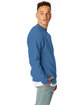 Hanes Unisex Ecosmart® 50/50 Crewneck Sweatshirt HEATHER BLUE ModelSide