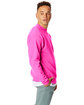 Hanes Unisex Ecosmart® 50/50 Crewneck Sweatshirt SAFETY PINK ModelSide