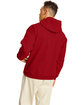 Hanes Unisex Ecosmart® 50/50 Pullover Hooded Sweatshirt RED PEPPER HTHR ModelBack