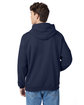 Hanes Unisex Ecosmart® 50/50 Pullover Hooded Sweatshirt navy ModelBack