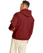 Hanes Unisex Ecosmart® 50/50 Pullover Hooded Sweatshirt GARNET ModelBack