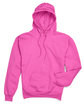 Hanes Unisex Ecosmart® 50/50 Pullover Hooded Sweatshirt safety pink FlatFront